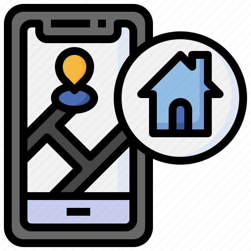 Map, real, estate, directions, marker, house, home icon - Download on Iconfinder