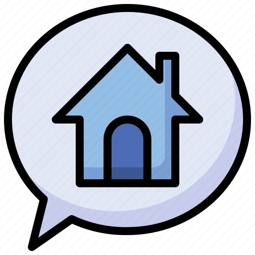 Speech, bubble, advice, real, estate, communications, house icon - Download on Iconfinder