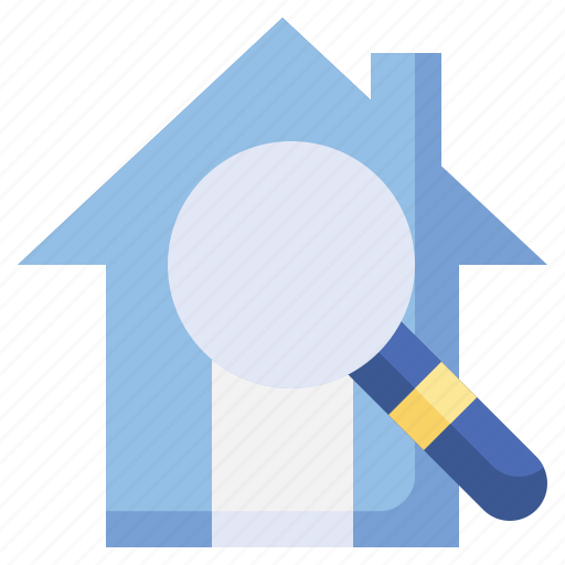 Magnifying, glass, real, estate, search, home, house icon - Download on Iconfinder