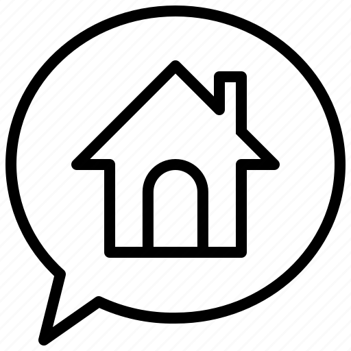 Speech, bubble, advice, real, estate, communications, house icon - Download on Iconfinder