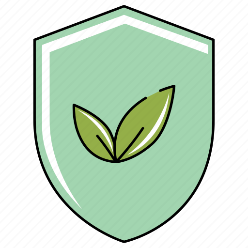 Ecology, leafs, nature, protecting, safe, security, shield icon - Download on Iconfinder
