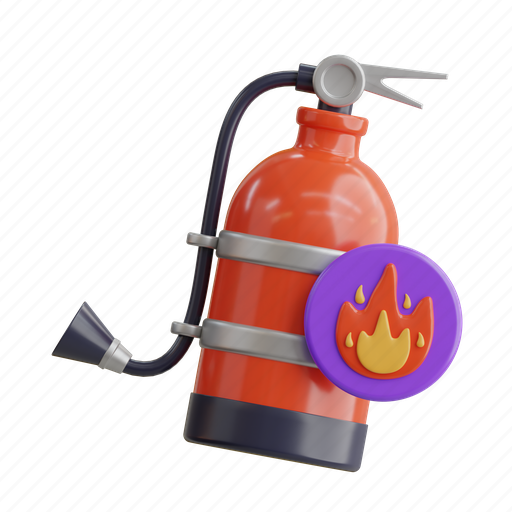 Fire, extinguisher, safety, danger, emergency, protection, flame 3D illustration - Download on Iconfinder