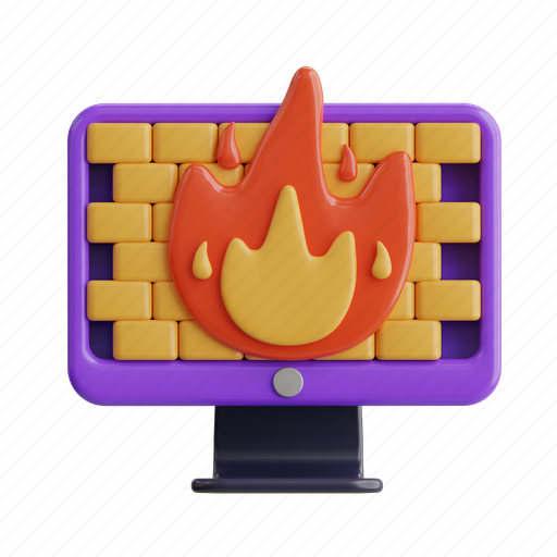Firewall, security, internet, network, protection, technology, data 3D illustration - Download on Iconfinder