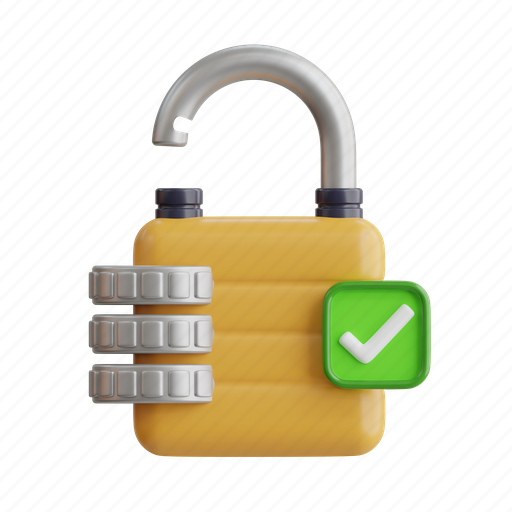 Unlock, lock, safe, password, security, padlock, safety 3D illustration - Download on Iconfinder
