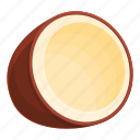 half, coconut, white, coco