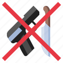 prohibited, weapon, no, weapons, signaling, prohibition