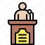 podium, politician, presentation, speaker 