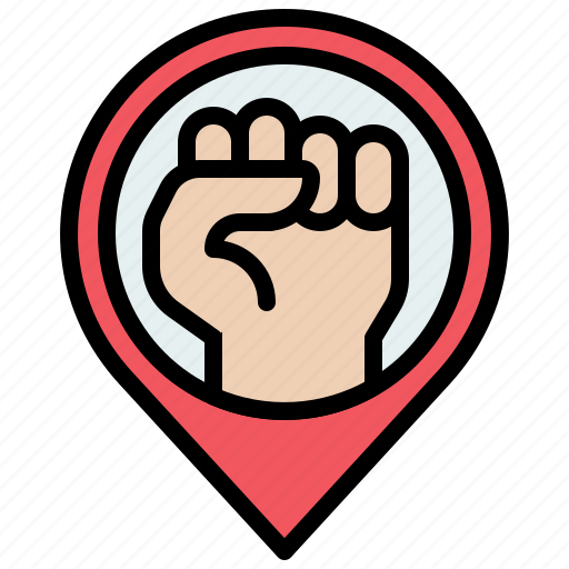 Fist, hand, location, pin, up icon - Download on Iconfinder