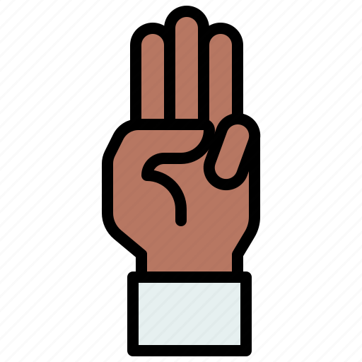 Protester, strike, three fingers icon - Download on Iconfinder