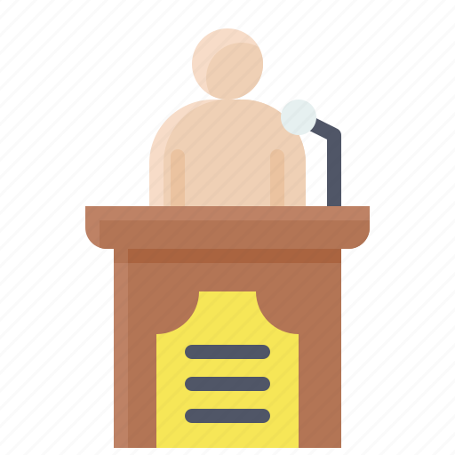 Announce, judgement, podium, speaker, speech, testify icon - Download on Iconfinder