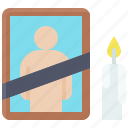candle, death, frame, funeral, picture, sadness, violence
