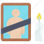 candle, death, frame, funeral, picture, sadness, violence 