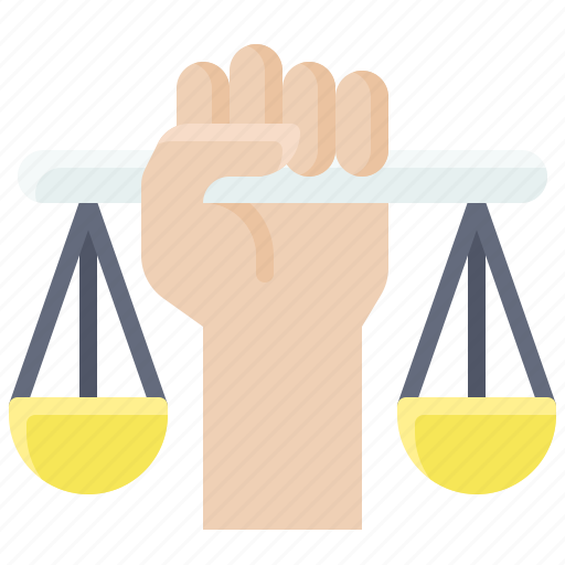 Balance, equality, fairness, hand, law, right icon - Download on Iconfinder