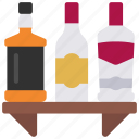 alcohol, drinks, shelf, beverage, spirits