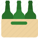 beer, bottle, crate, larger, alcohol
