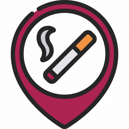 Smoking, area, smoker, location, pin icon - Download on Iconfinder