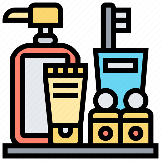 Bathroom, lotion, shampoo, toiletries, toothbrush icon - Download on Iconfinder