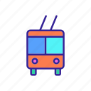 public, silhouette, traffic, transport, transportation, travel, trolleybus