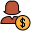 dollar, coin, user, avatar, money 