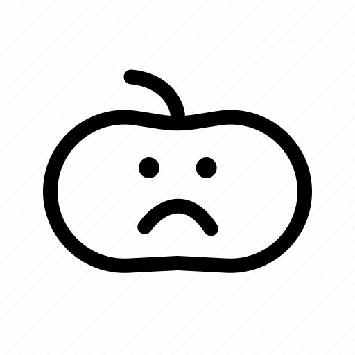 Pumpkin, smiley, face, emoji, sad icon - Download on Iconfinder