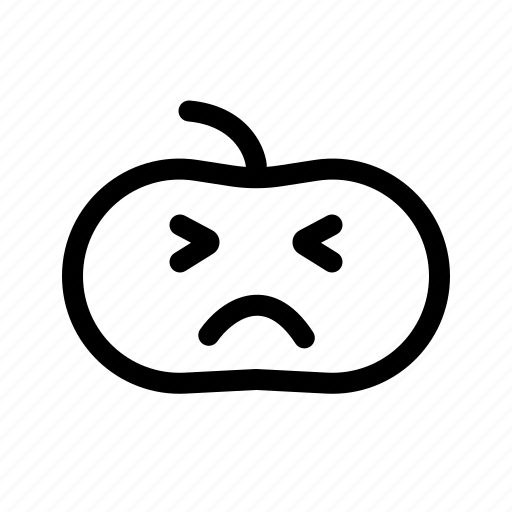 Pumpkin, smiley, face, emoji, sad, halloween icon - Download on Iconfinder