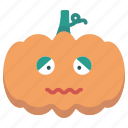 depressed, emoticon, halloween, pumpkin