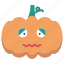 depressed, emoticon, halloween, pumpkin 