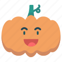 emoticon, halloween, happy, pumpkin