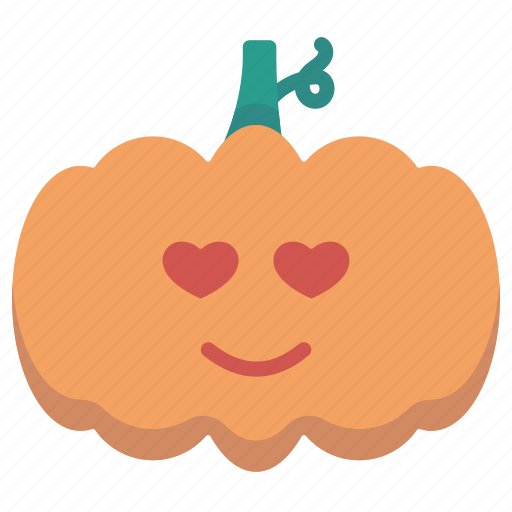 Emoticon, halloween, love, pumpkin icon - Download on Iconfinder