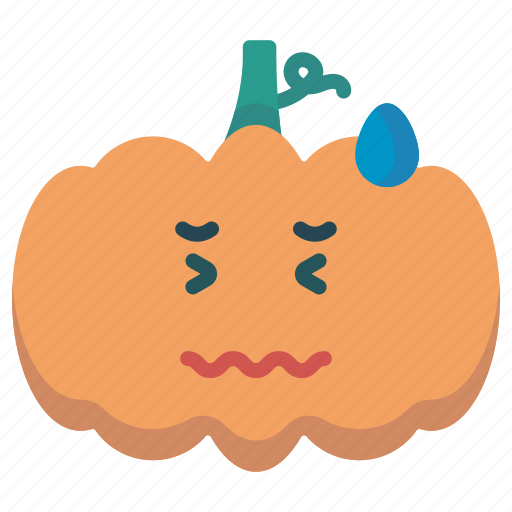 Emoticon, halloween, nerveous, pumpkin icon - Download on Iconfinder