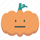 emoticon, halloween, neutral, pumpkin