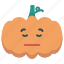 emoticon, halloween, pensive, pumpkin 