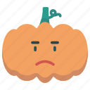 emoticon, halloween, pumpkin, sadness