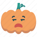 emoticon, halloween, pumpkin, tired