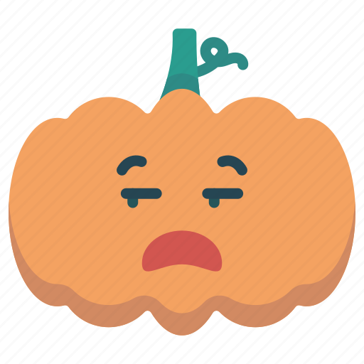 Emoticon, halloween, pumpkin, tired icon - Download on Iconfinder