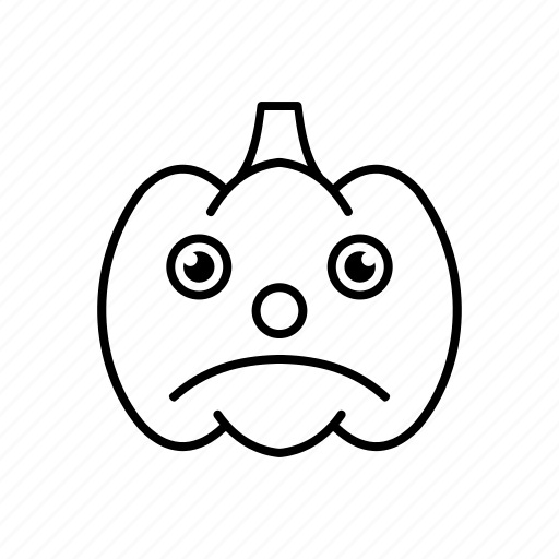 Pumpkin, emoticon, sad, emoji, face, pensive, expression icon - Download on Iconfinder
