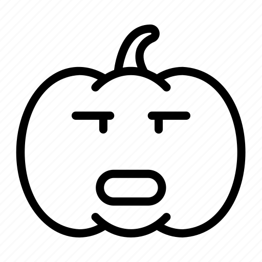 Confusing, emoji, weird, smileys, expression, emoticon, pumpkin icon - Download on Iconfinder