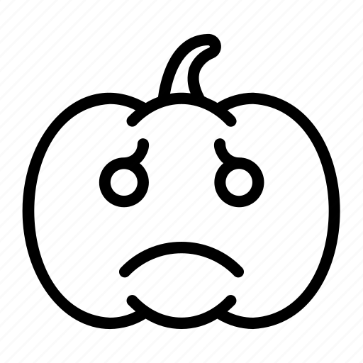 Sad, emoji, smileys, expression, emoticon, pumpkin, halloween icon - Download on Iconfinder