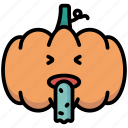 disgust, emoticon, halloween, pumpkin