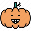 emoticon, grin, halloween, pumpkin