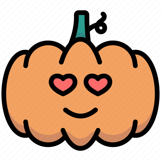 Emoticon, halloween, love, pumpkin icon - Download on Iconfinder