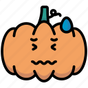 emoticon, halloween, nerveous, pumpkin