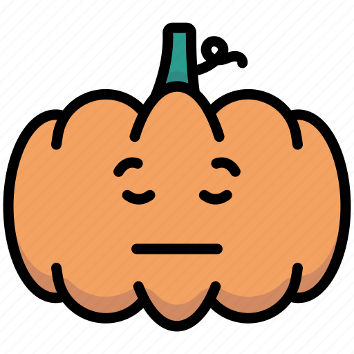 Emoticon, halloween, pensive, pumpkin icon - Download on Iconfinder