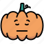 emoticon, halloween, pensive, pumpkin 
