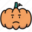 emoticon, halloween, pumpkin, sadness 