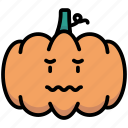 emoticon, halloween, pumpkin, scared