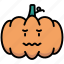 emoticon, halloween, pumpkin, scared 