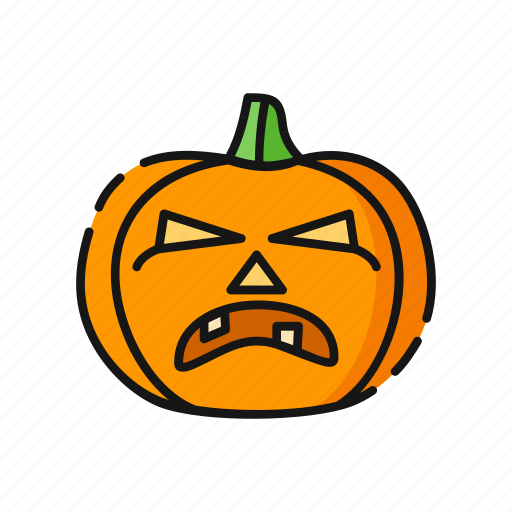 Angry, avatar, emoji, feeling, halloween, pumpkin, wicked icon - Download on Iconfinder