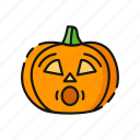 avatar, emoji, feeling, fright, halloween, pumpkin, skull