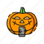 avatar, emoji, feeling, halloween, phone, pumpkin 